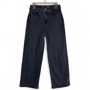 Old Navy Black Extra High-Rise Sky Hi Wide Leg Jeans Womens Size 4 Petite